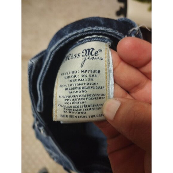 Miss Me Jeans Women's 28x34 Mid-Rise Boot Cut MP7700B Rhinestone Waist Bling - Picture 2 of 5